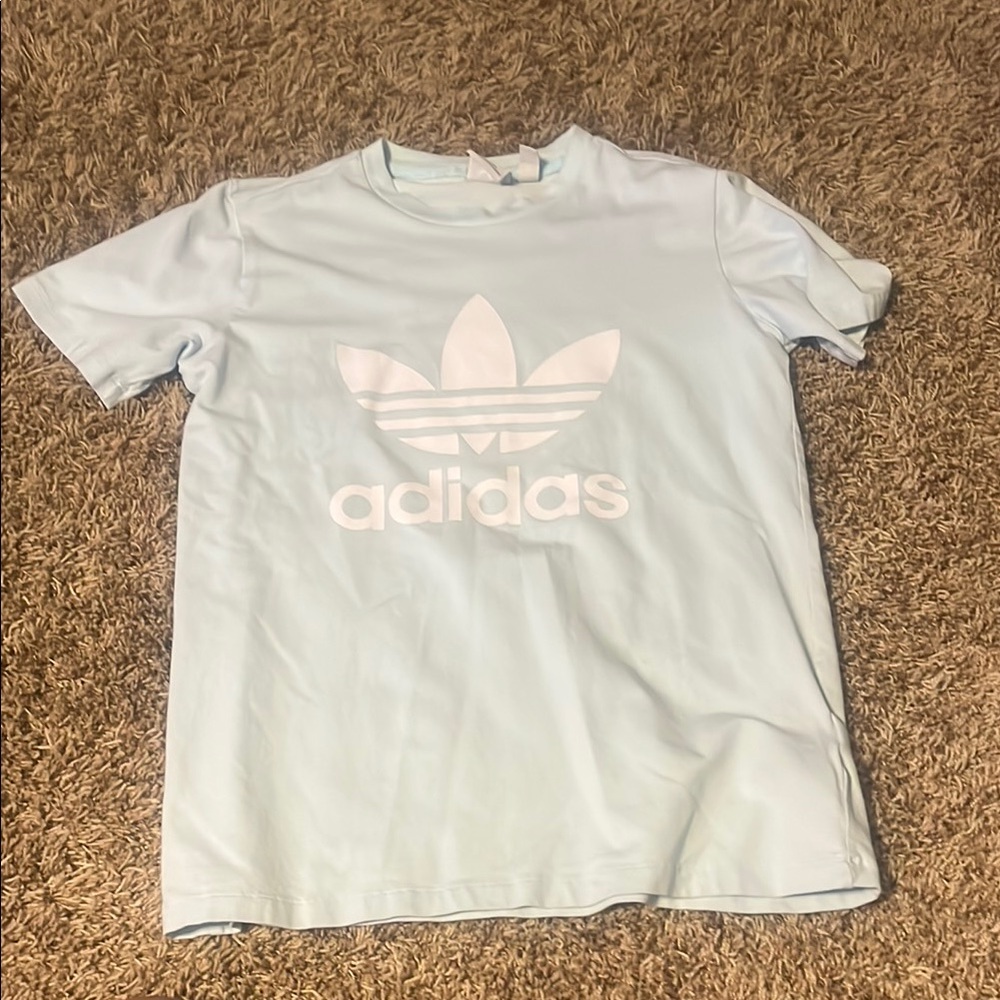 Adidas Sky Blue Tee with White Logo